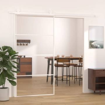 Sliding Door ESG Glass and Aluminium 102.5x205 cm White