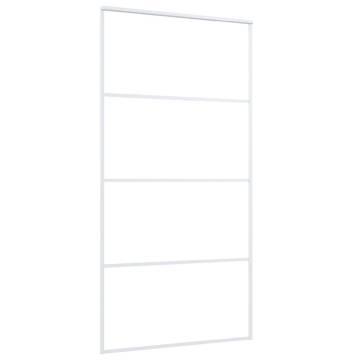 Sliding Door ESG Glass and Aluminium 102.5x205 cm White