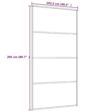 Sliding Door ESG Glass and Aluminium 102.5x205 cm White