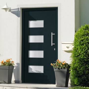  Front Door Aluminium and PVC Anthracite 100x200 cm