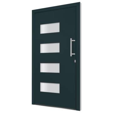  Front Door Aluminium and PVC Anthracite 100x200 cm