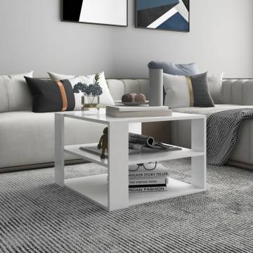  Coffee Table White 60x60x40 cm Engineered Wood