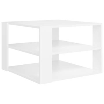  Coffee Table White 60x60x40 cm Engineered Wood