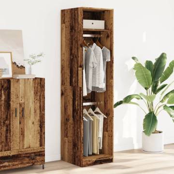  Wardrobe Old Wood 50x50x200 cm Engineered Wood