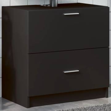  Sink Cabinet Black 59x37x59 cm Engineered Wood