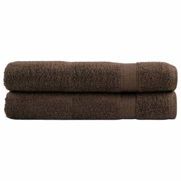  Premium Towels SOLUND 2pcs Brown 100x200cm 600gsm