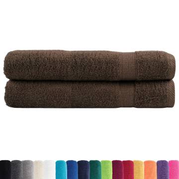  Premium Towels SOLUND 2pcs Brown 100x200cm 600gsm