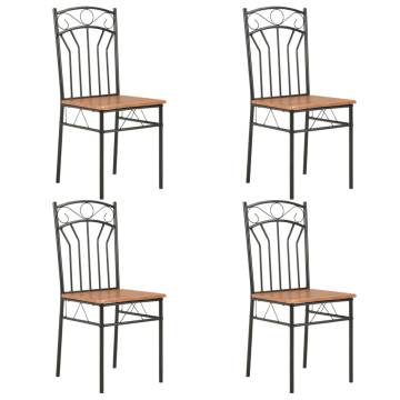 Dining Chairs 4 pcs Brown MDF