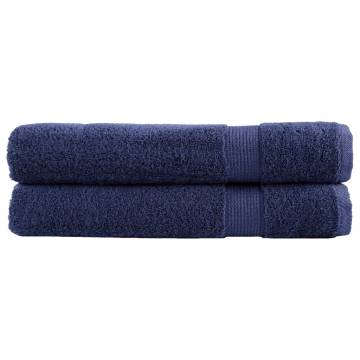  Premium Sauna Towels SOLUND 2pcs Navy Blue 80x200cm 600gsm