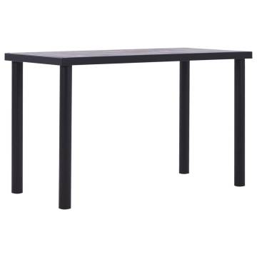  Dining Table Black and Concrete Grey 120x60x75 cm MDF