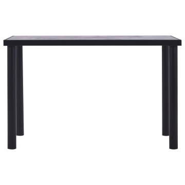  Dining Table Black and Concrete Grey 120x60x75 cm MDF