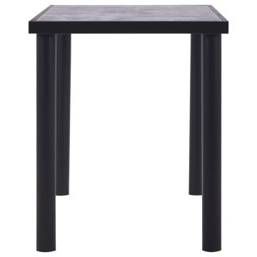  Dining Table Black and Concrete Grey 120x60x75 cm MDF