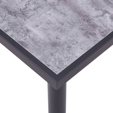  Dining Table Black and Concrete Grey 120x60x75 cm MDF