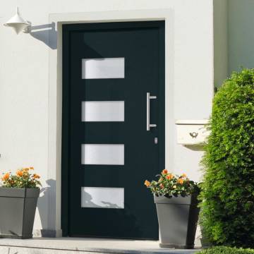  Front Door Aluminium and PVC Anthracite 110x210 cm