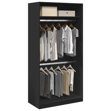  Wardrobe Black 100x50x200 cm Engineered Wood