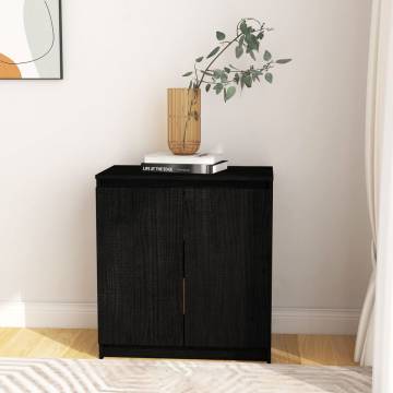  Side Cabinet Black 60x36x65 cm Solid Pinewood