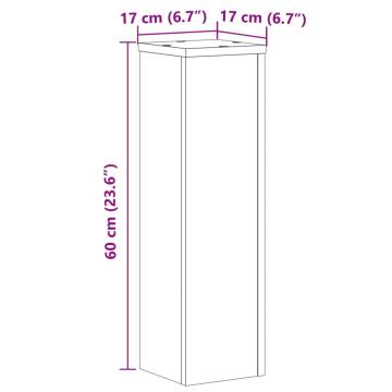  Plant Stand 2pcs Old Wood 17x17x60 cm Engineered Wood