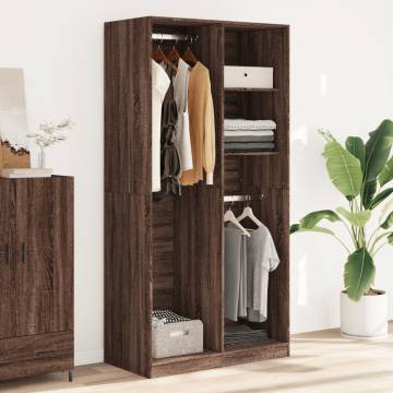  Wardrobe Brown Oak 100x50x200 cm Engineered Wood