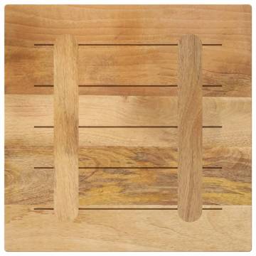  Table Top 60x60x2.5 cm Square Solid Wood Rough Mango