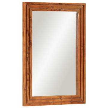  Bathroom Mirror 50x70 cm Solid Wood Acacia and Glass