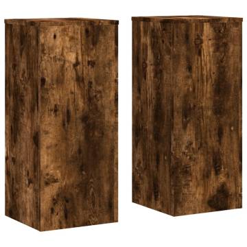  Plant Stands 2 pcs Smoked Oak 30x30x70 cm Engineered wood