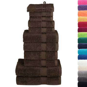  12 Piece Premium Towel Set SOLUND Brown 600 gsm