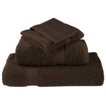  12 Piece Premium Towel Set SOLUND Brown 600 gsm