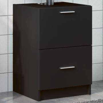  Sink Cabinet Black 40x37x59 cm Engineered Wood