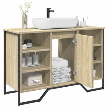  Bathroom Sink Cabinet Sonoma Oak 91x35x60 cm Engineered Wood