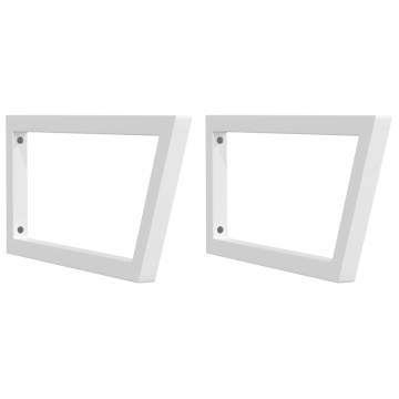  Shelf Brackets for Washbasin 2 pcs White Trapezium Steel