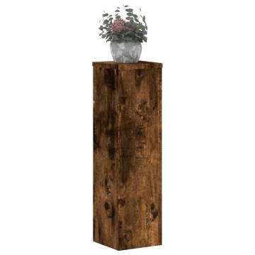  Plant Stand 2pcs Smoked Oak 17x17x60 cm Engineered Wood