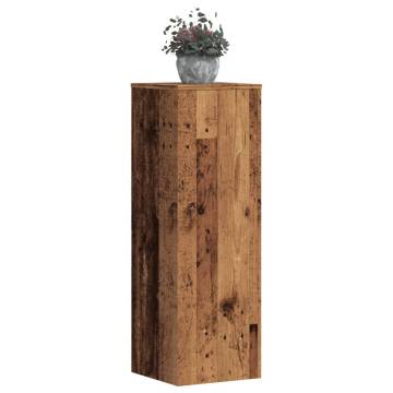  Plant Stands 2 pcs Old Wood 33x33x100 cm Engineered Wood