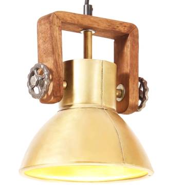  Industrial Hanging Lamp 25 W Brass Round 19 cm E27