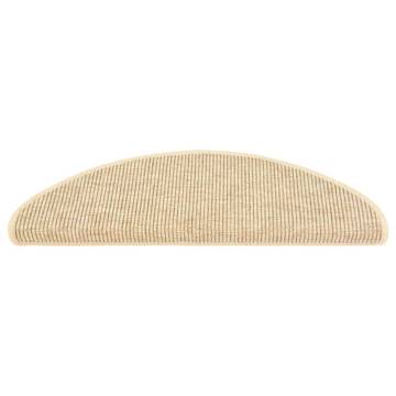  Stair Mats Self-adhesive Sisal-Look 15 pcs 65x21x4 cm Beige