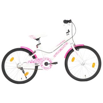  Kids Bike 20 inch Pink and White