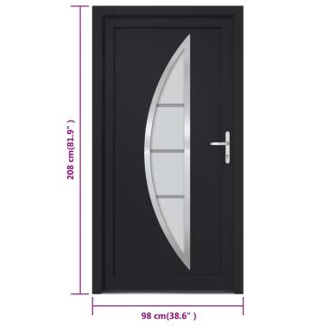  Front Door Anthracite 98x208 cm PVC