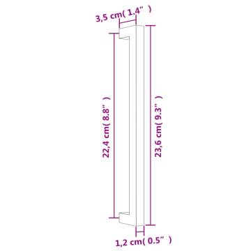  Cabinet Handles 20 pcs Gold 224 mm Stainless Steel