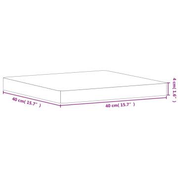 Table Top 40x40x4 cm Square Solid Wood Beech