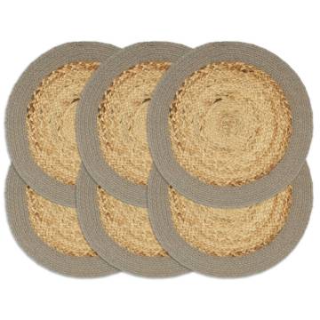  Placemats 6 pcs Natural and Grey 38 cm Jute and Cotton