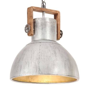  Industrial Hanging Lamp 25 W Silver Round 40 cm E27