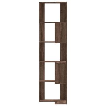  Corner Bookcase 5-Tier Brown Oak 50x50x179 cm Engineered Wood