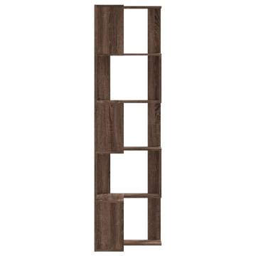  Corner Bookcase 5-Tier Brown Oak 50x50x179 cm Engineered Wood