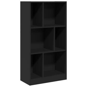  Bookcase Black 57x28.5x107.5 cm Engineered Wood