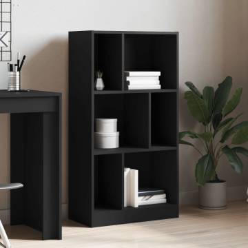  Bookcase Black 57x28.5x107.5 cm Engineered Wood