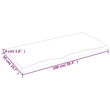 Bathroom Countertop 100x50x(2-4) cm Untreated Solid Wood