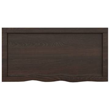 Bathroom Countertop Dark Brown 80x40x(2-6) cm Treated Solid Wood