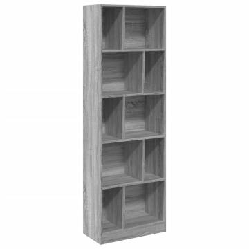  Bookcase Grey Sonoma 57x28.5x174 cm Engineered Wood