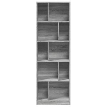  Bookcase Grey Sonoma 57x28.5x174 cm Engineered Wood