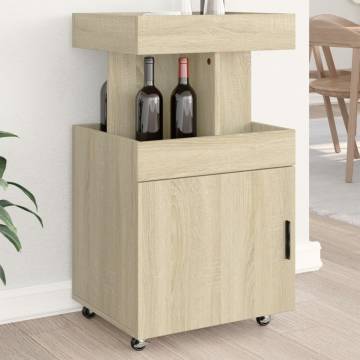  Bar Cart Sonoma Oak 50x41x89 cm Engineered Wood