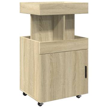  Bar Cart Sonoma Oak 50x41x89 cm Engineered Wood